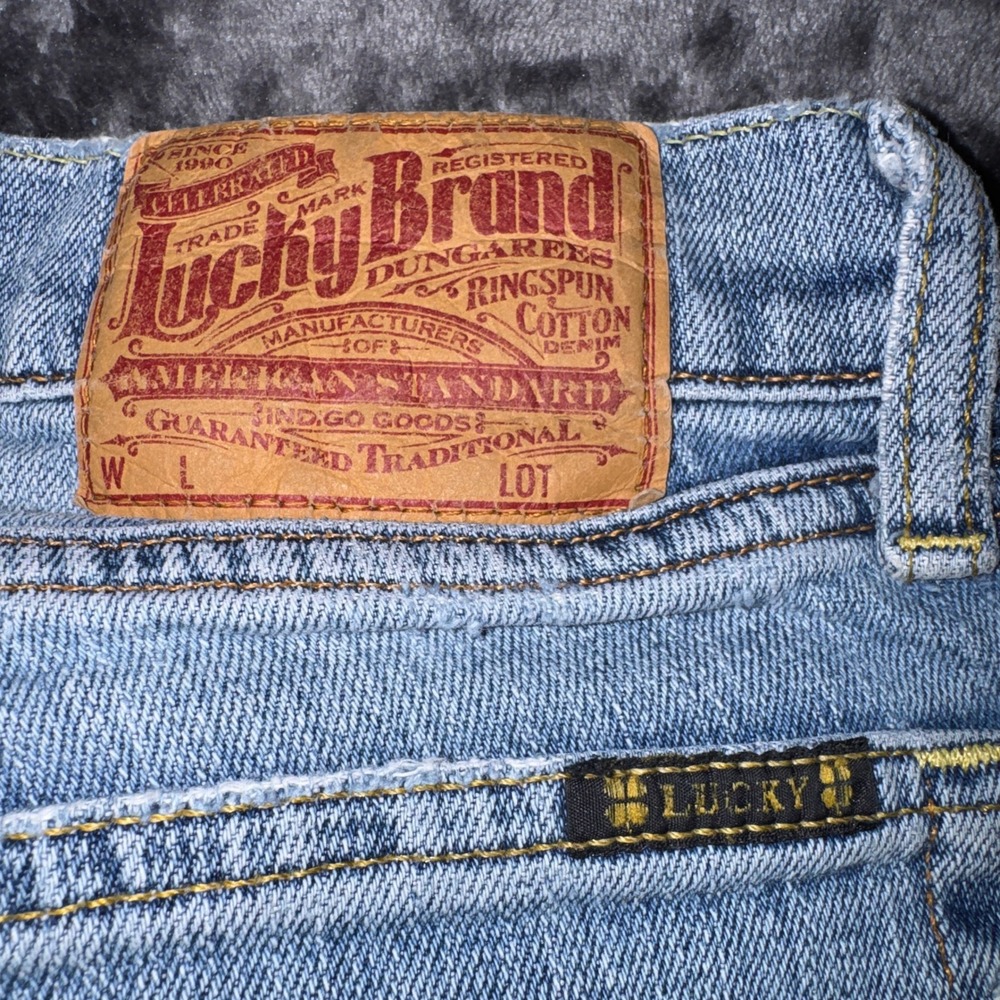 Lucky Brand Lil Maggie Jeans 4/27 Blue Flare Low Rise Button Fly Z0C5010 - Picture 9 of 14